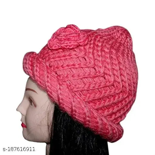 Woolen winter hat with a skull beanie design