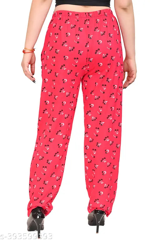 Red pajamas with Minnie Mouse print, elastic waistband, set of two