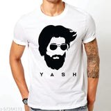 Polyester men's KGF Yash t-shirt with printed design, short sleeves, S-XXXL sizes