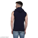 Sleeveless cotton t-shirt, elegant cut sleeve - Indian made