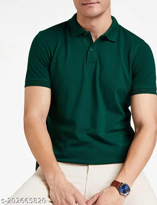 Multicolor cotton blend men's regular fit polo t-shirt, short sleeves, durable and soft for all seasons