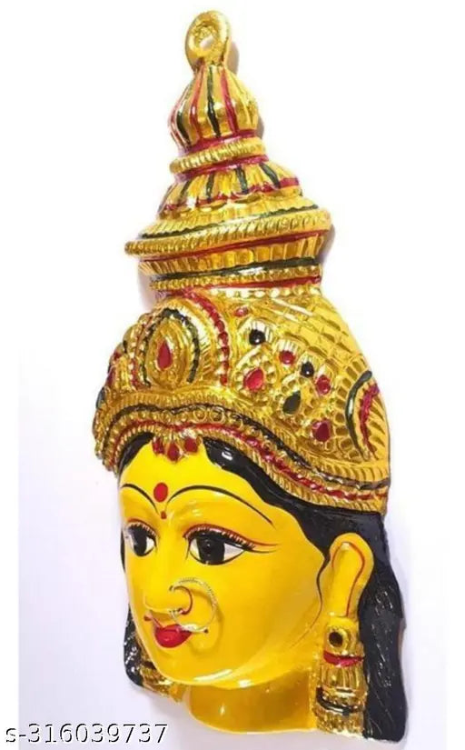 Oxide metal Varalakshmi Face-Amman Face or Pooja idol (5.5" x 3.5"), traditional Indian god mask for puja rituals