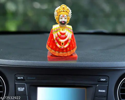 Multicolor Tulika Collections Khatu Shyam Ji Idol Statue, handcrafted polyresin religious decor for home or office (16 cm height)