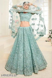 Silk blend embroidered lehenga set with net dupatta, semi-stitched or free size, Indian origin