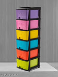 Multi-colored plastic storage drawer system with compartments