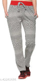 Women's printed nightwear pajamas, black and white pattern