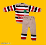Wool striped winter sweater & bottom for baby boys & girls, cozy and breathable, suitable for everyday wear