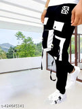 Black cargo pants with pockets and zippers
