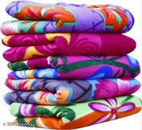 Heavy winter floral fleece double bed blanket, premium lightweight & pack of 6 - iLiv