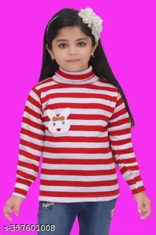 Wool high neck sweater for girls, self-design net pattern. Girls party wear, long sleeves, various sizes from 2-3 to 7-8 years. Made in India