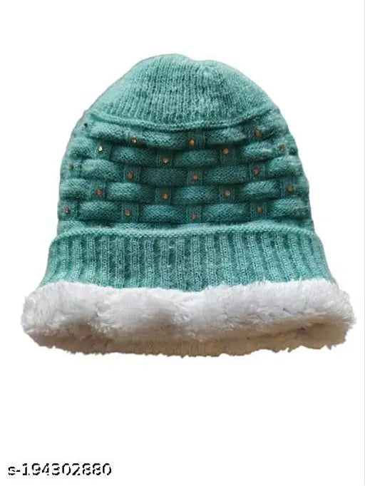 Multicolored knitted women's beanie, set of 2 pack
