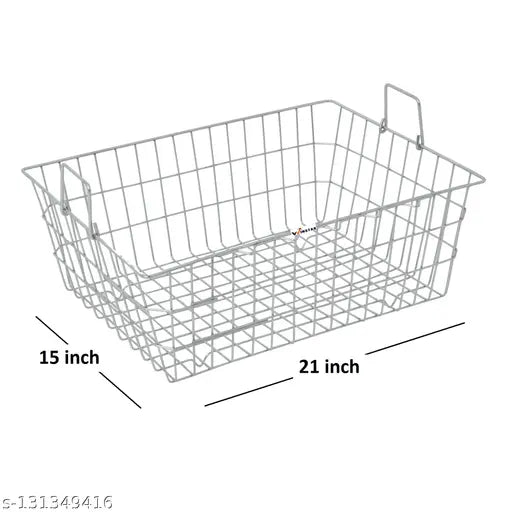 Stainless steel dish drainer, 15x21x9 inch square basket for kitchen drying, small Akaya Creations organizer in India