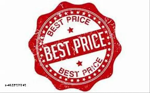 Red "Best Price" seal on a cotton double bed sheet with pillow covers.