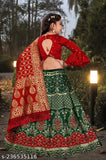 Bamboo and Kora Muslin kids' lehenga set with long sleeves, featuring zari woven pattern and stitched net, for girls aged 7-8 years