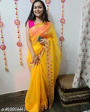 Yellow Pink Silicon Silk Net Zari Embroidery Saree with Separate Bangalore Silk Blouse, free size, country of origin: India