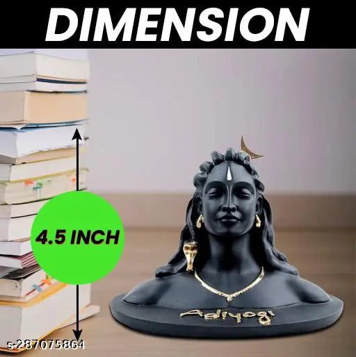 Handcrafted Adi Shankara resin statue of Lord Adiyogi Shiva in Dhyan Mudra, ideal for car accessories or home/office decor