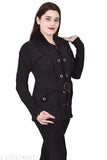 Black colorblocked wool hoodie for girls winter wear, ideal everyday fashionable choice by Rahima Garments