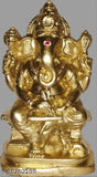 Poly resin Ganesh idol, 8cm tall Indian writing Ganapati/Ganesha/Vinayaga statue