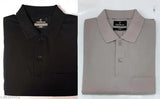 Black medium grey combo half sleeve light weight collar t-shirt with pocket - premium cotton blend, casual style on model