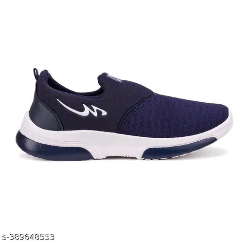 Blue athletic sneakers with white sole for boys, casual outdoor footwear