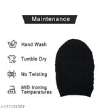 Stylish wool winter cap, solid net design, men's hat from India