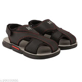 Black and red sandals with Velcro closure