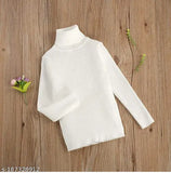 Smarty Plus Clothing Baby Girls Wollen Warm sweater High Neck Full Sleeves T-Shirt/Inner Sweaters for Winter (white pack of 1)