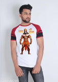Hanuman Jai Shri Ram t-shirt, polyester short sleeves, printed design, round neck tee for men, India origin