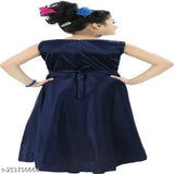 Navy blue sleeveless maxi dress, embroidered net rayon party dress for girls (2-13 years)