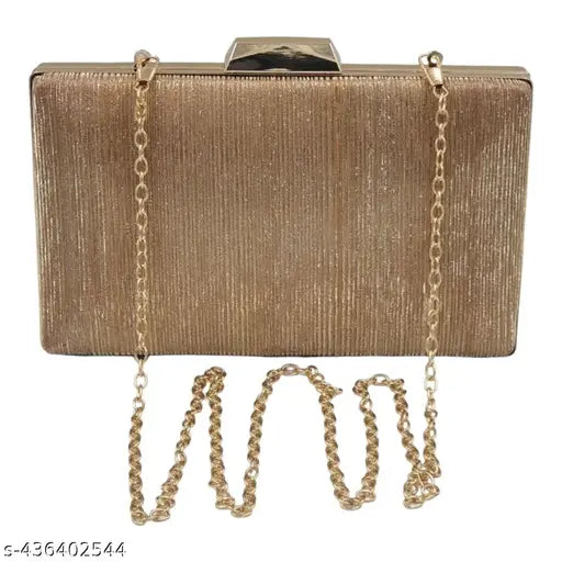 Premium Italian Dom Framed Box Clutch with chic gold chain