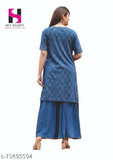 Blue chiffon dupatta set, fashionable casual wear