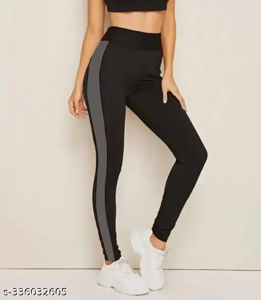 Women's black lycra colorblocked net gym wear, stylish and comfortable for yoga or workouts (India-made, available in S-XL sizes)