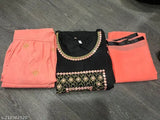Coral Aline embroidered long kurta, rayone fabric, 3/4 sleeves, dupatta included