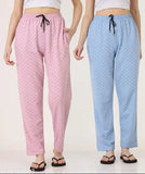 Pink and blue women's fleece pajamas