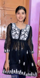 Black lace short kurta with intricate embroidery