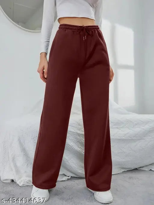 Dark brown cotton blend straight fit joggers, solid pattern for men's casual wear, made in India