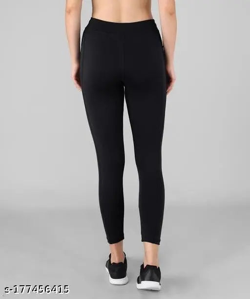 Peach polyester spandex women's jeggings for yoga, gym, or casual activity - breathable and stretchable workout leggings with one side pocket
