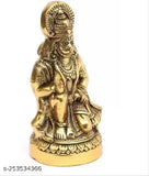Hanuman ji Statue, brass, gold plated, traditional handicraft for worship & decoration (6 cm)
