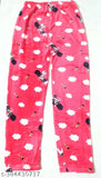 Pink and black soft fleece fleece lined girls' or women's winter pajamas, no pockets, pack of 1, sizes 28-34