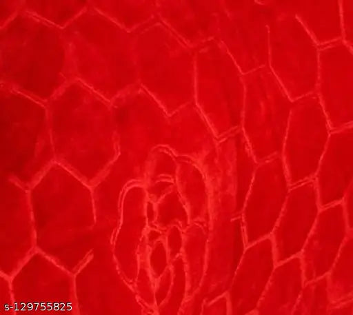 Red trendy floral embossed microfiber blanket, super soft and heavy for winter comfort