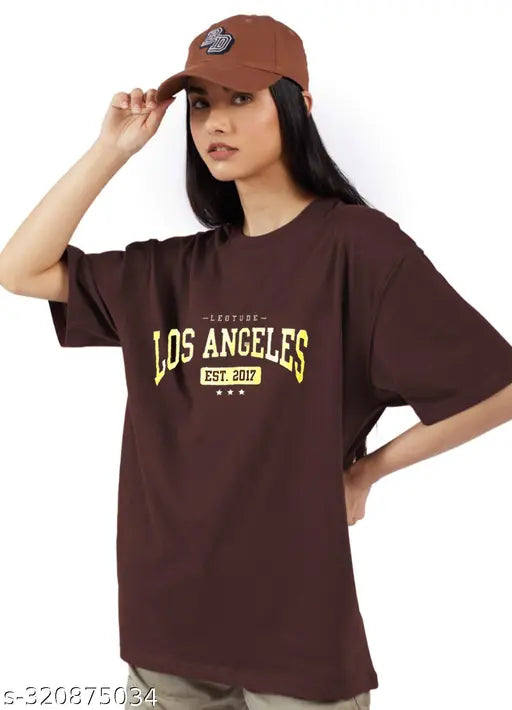 Feminine print round neck oversized T-shirt combo pack for women, also available in plus size