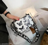 Trendy black and white crossbody bag for girls, with love heart print, 12 card slots, and compact size