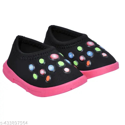 Black neon rainbow casual shoes for kids