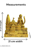 Oxide metal, Indian-made Ram mandir idol for gift & decor, 21cm x 21cm x 2cm