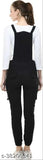 Black cotton blend sleeveless jumpsuit, stylish and modern for women sizes S28, M30, L32, XL34