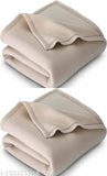 Cream polar fleece single bed blanket combo pack, ideal for mild winter, made of 400 thread count polyester wool from N G Products
