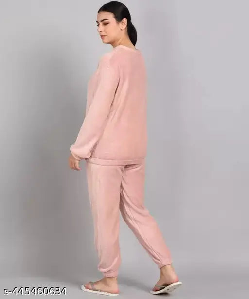 Woolen top and pyjama set, long-sleeved, made in India