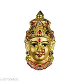 Gold matte brass Ammavari, Varalaxmi, Lakshmi, Amman, and Laxmi face idols from India