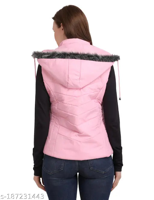 Sleeveless winter jacket for women, lightweight quilted nylon, premium quality, sleek and warm, size M-XL (Bust 38-42 in, Length 25-26 in)