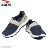 ASIAN kids' lightweight stylish sports walking shoes, black and blue